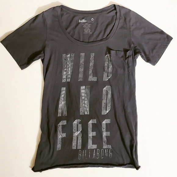 Billabong Tops - 3/25Billabong Gray Wild And Free Graphic Tee Shirt